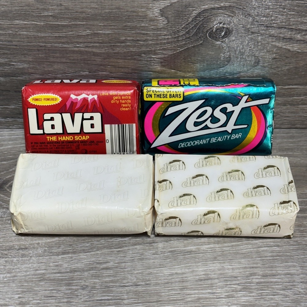 Vintage Lava‎ Zest Dial Bar Soap Lot 4 Bars Sealed 4 oz Pumice Deodorant Beauty